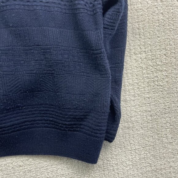 VTG Sweater Men M Blue Cooper Wool Blend Cardigan Grandpa Button 90s Canada Made - Picture 15 of 16